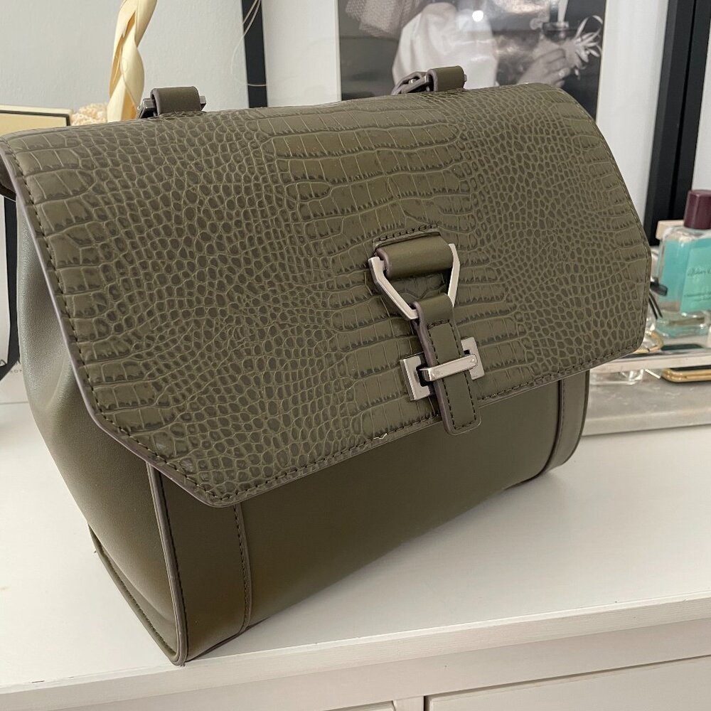 Charles & Keith - Faux Crocodile Olive Green